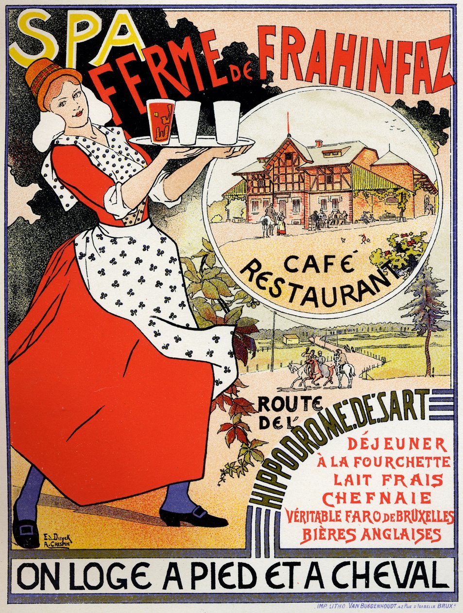 Cafe Frahinfaz gårdannonce, ca. 1890 (plakat) af Edouard and Crespin Adolphe (1859 1944) Duyck