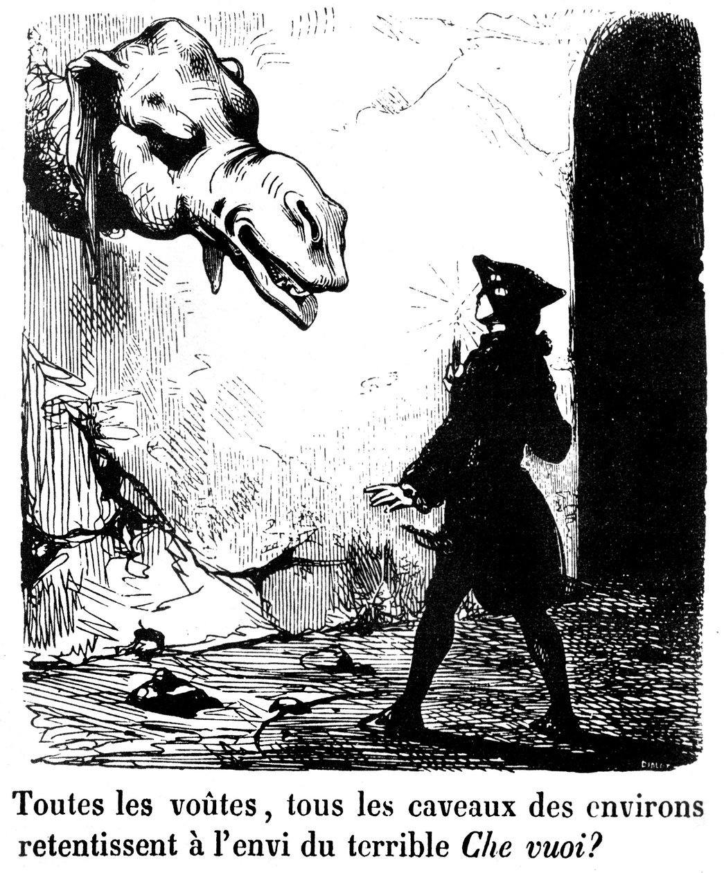 Illustration til romanen "The Devil in Love" af Jacques Cazotte af Edouard de Beaumont