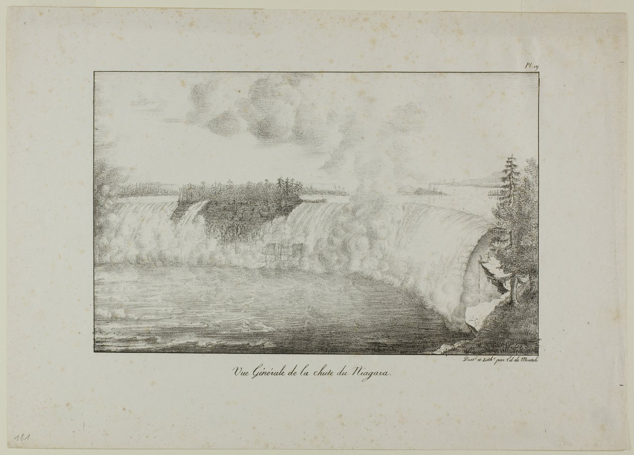 Udsigt over Niagara Falls af Edouard de Montule