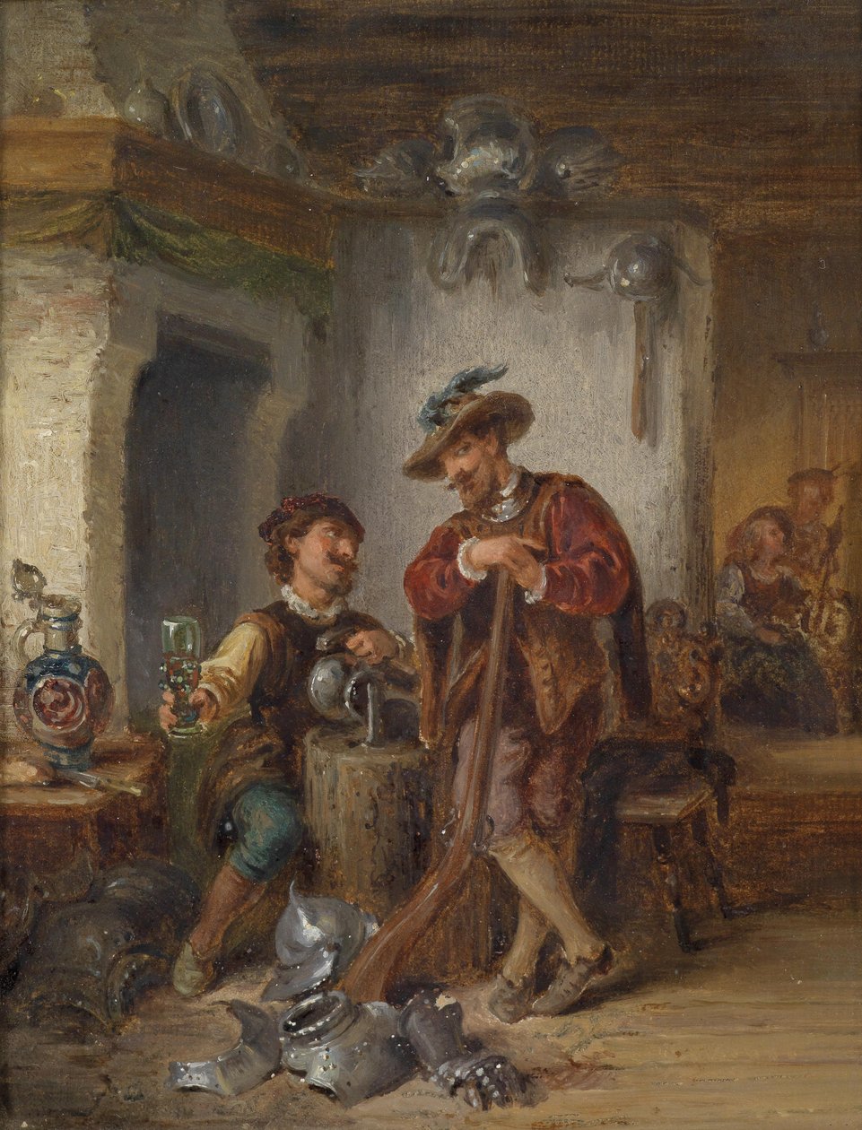 Tavern med karrusende soldater af Eduard Ender