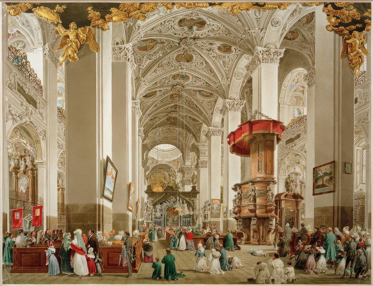 Det indre af basilikaen Mariazell af Eduard Gurk