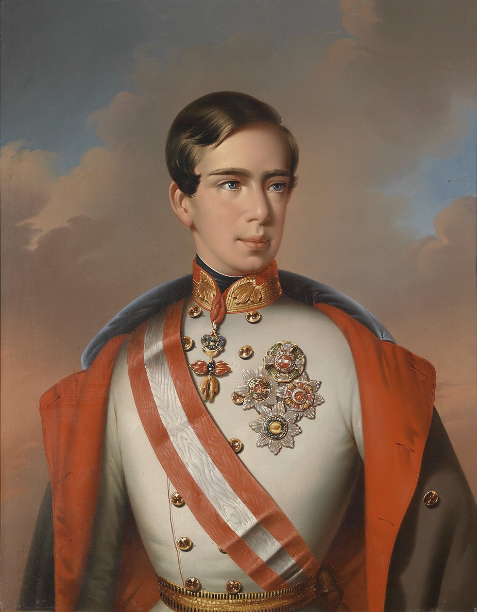 Kejser Franz Joseph I af Østrig i feltmarskaluniform med medaljer af Eduard Klieber