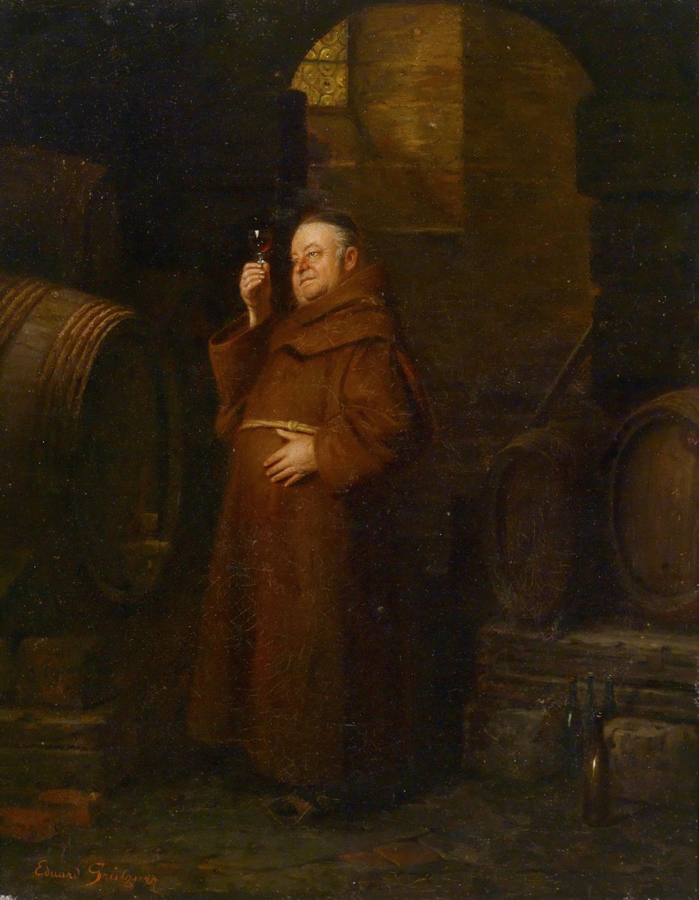 Munk ved vinsmagningen af Eduard von Grutzner