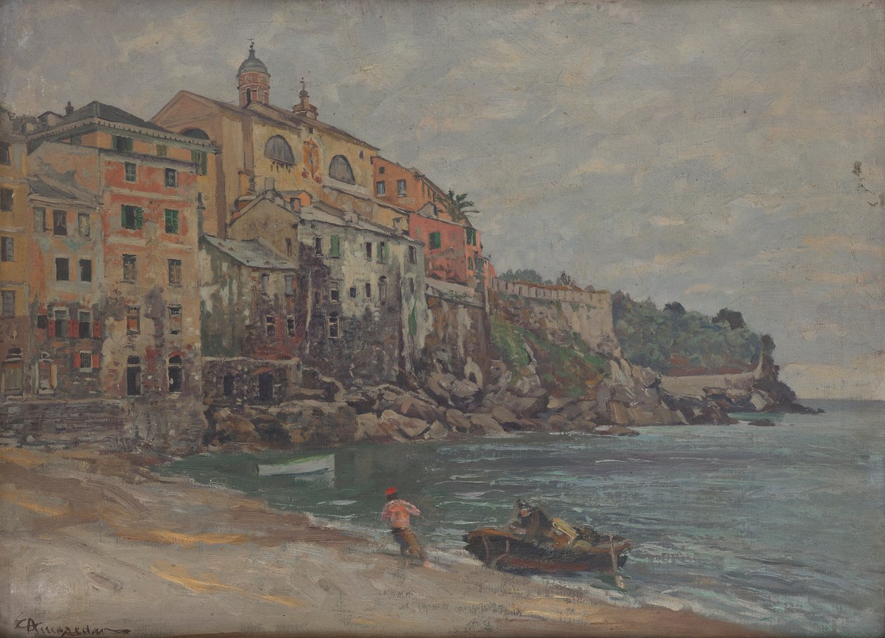 italiensk kystby af Eduard Ameseder