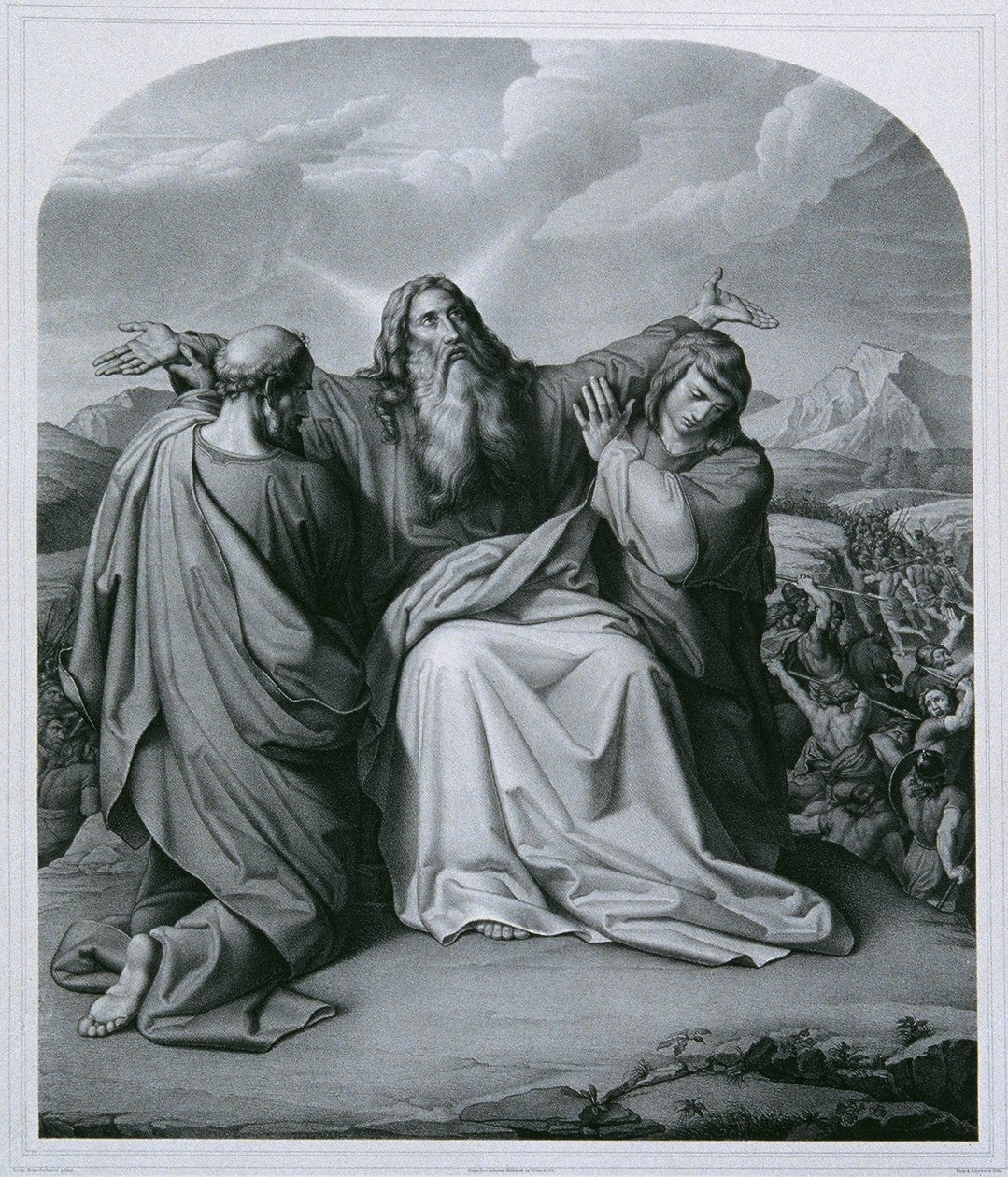 Moses beder om sejr af Eduard Friedrich Leybold