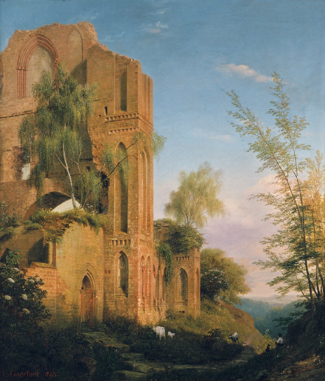 Udsigt over klosterruinen Lehnin af Eduard Gaertner