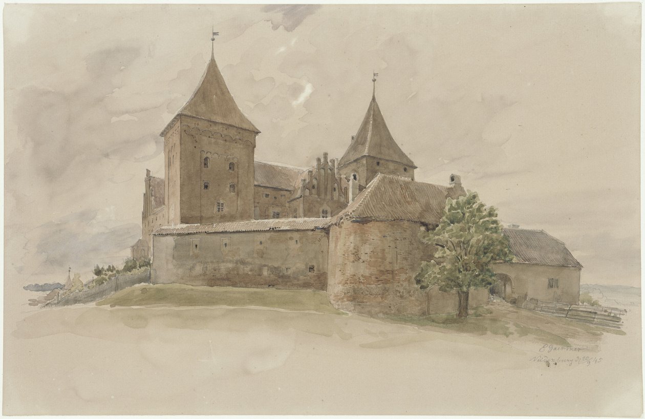 Neidenburg Slot af Eduard Gaertner