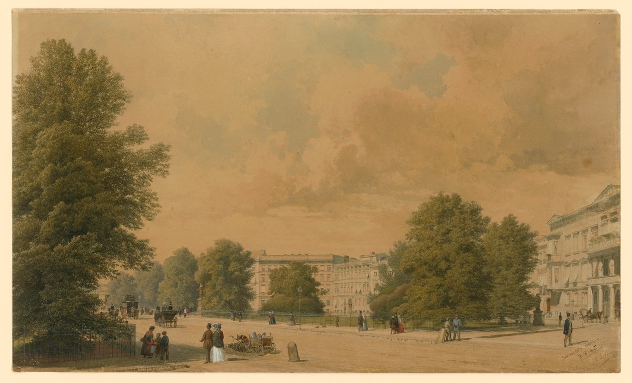 Leipziger Platz i Berlin af Eduard Gaertner