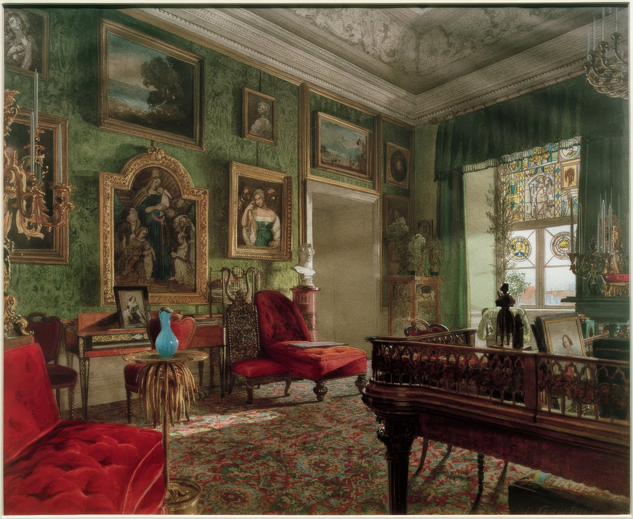 Green Room i Berlin Palace af Eduard Gärtner