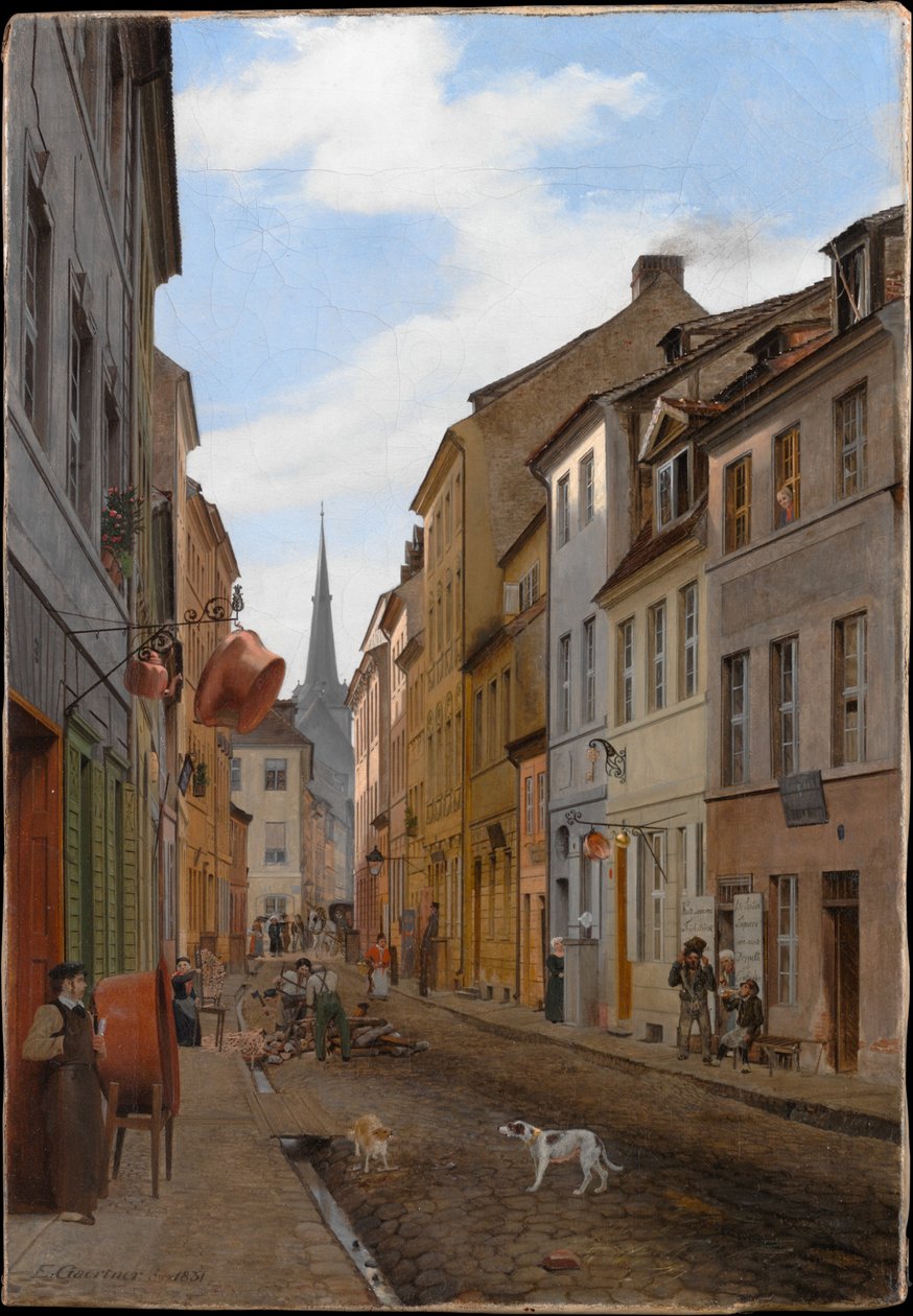 Parochialstrasse i Berlin af Eduard Gaertner