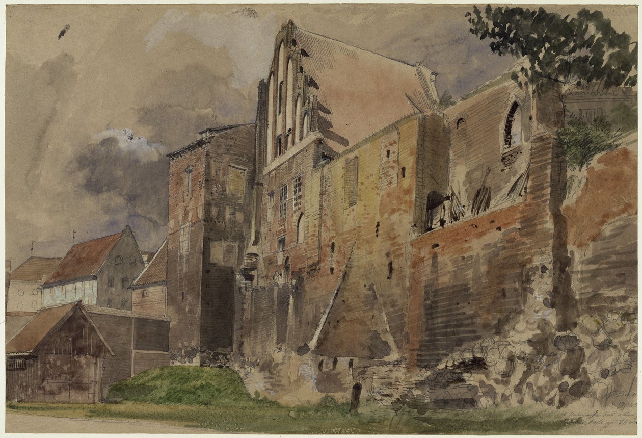 Ruinerne af den gamle herregård i Toruń af Eduard Gaertner
