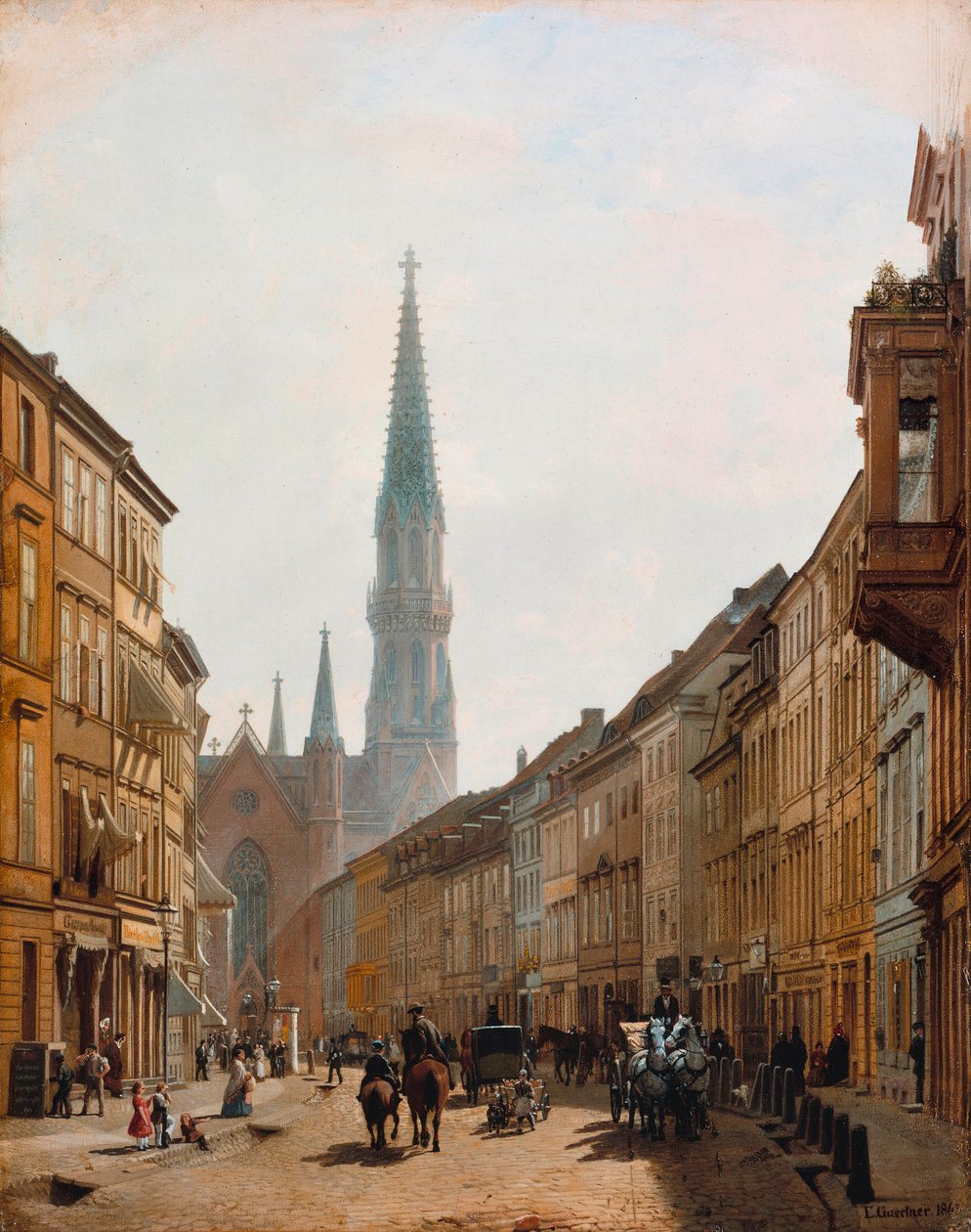 Brüderstraße af Eduard Gaertner