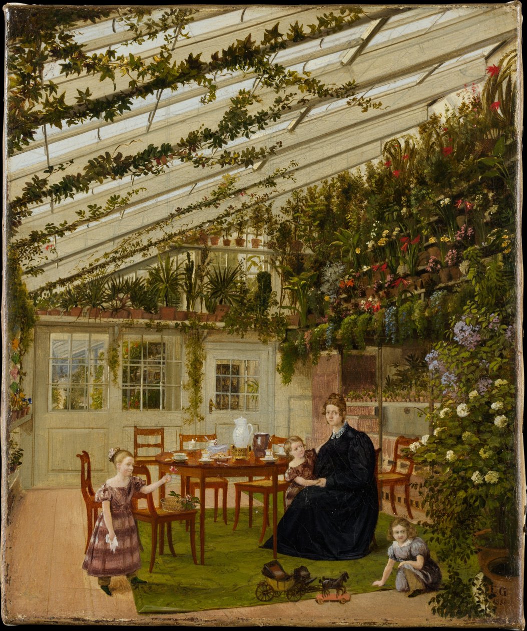Hr. Westphals familie i vinterhaven af Eduard Gaertner