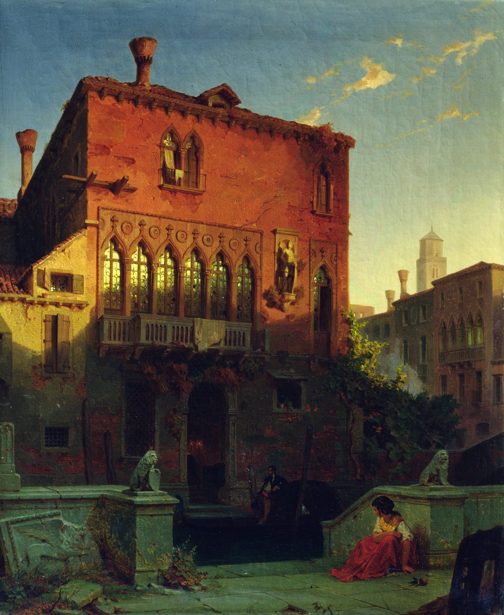 The House of Othello, the Moore i Venedig, 1856 af Eduard Gerhardt