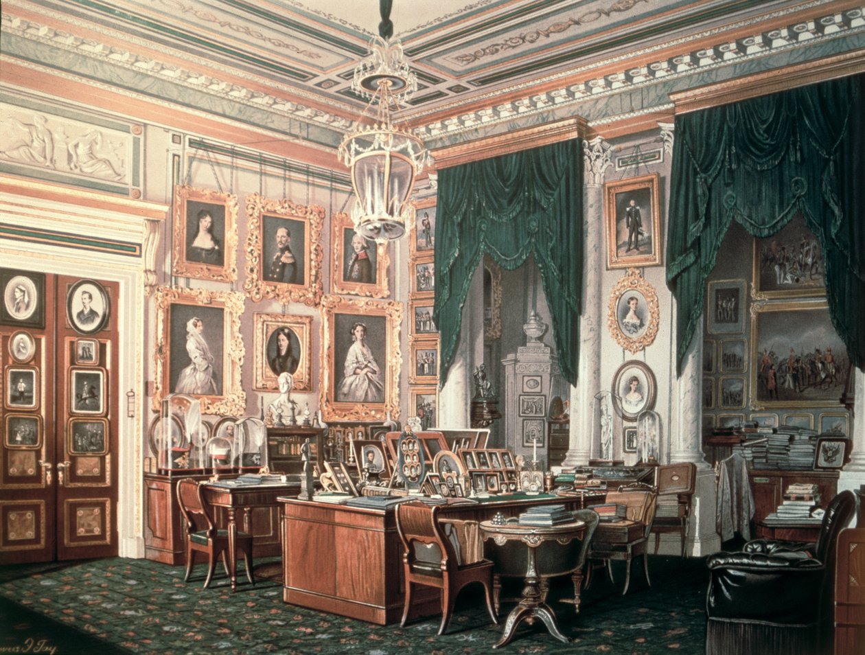 Studiet af Alexander III (1845-94) ved Gatchina Palace, ca. 1881 af Eduard Hau