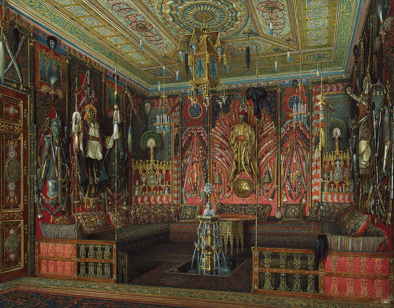 Tyrkisk værelse i Catherine Palace i Tsarskoye Selo, midten af det 19. århundrede. af Eduard Hau