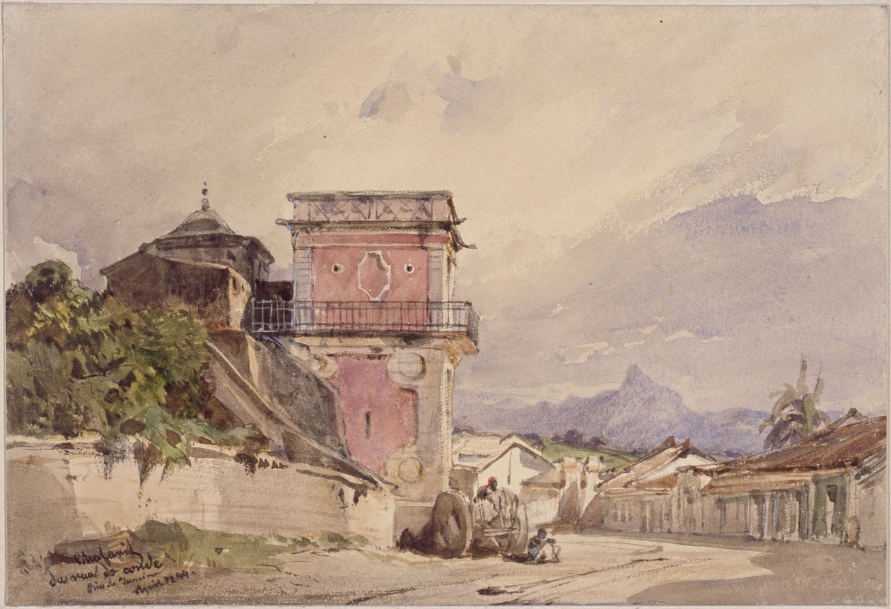 Springvandet på Rua do Conde. Rio de Janeiro af Eduard Hildebrandt