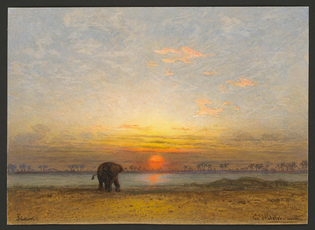 Solnedgang i Siam af Eduard Hildebrandt