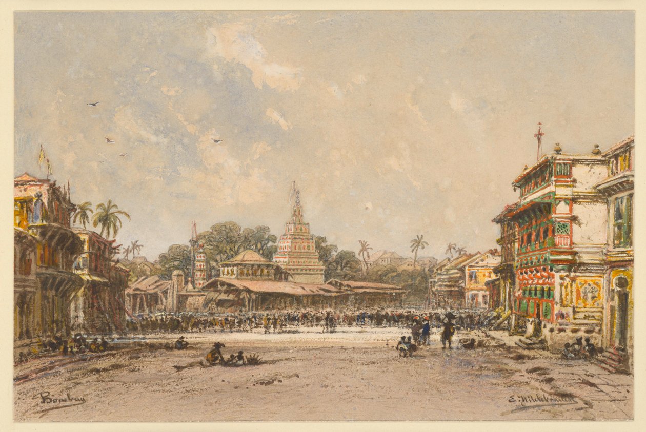 Gade i Bombay af Eduard Hildebrandt