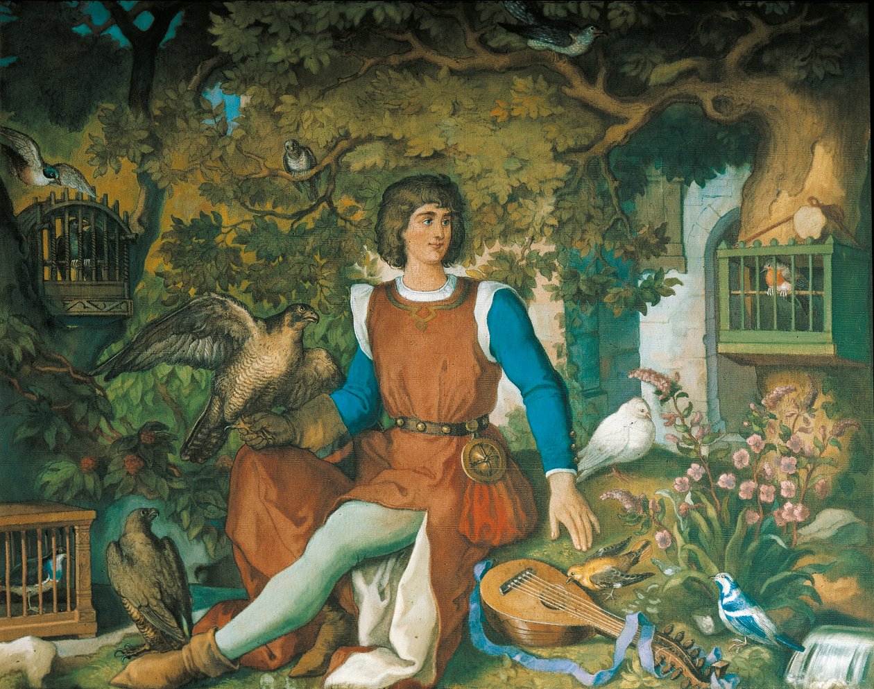 Portræt af Walther von der Vogelweide, fra Tannhauser Sagaen (olie på lærred) af Eduard Ille