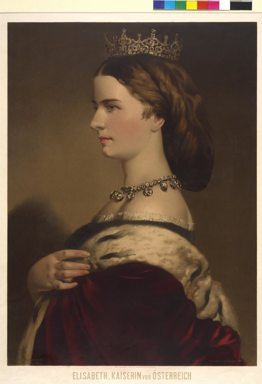 Kejserinde af Østrig Elisabeth (litografi) af Eduard Kaiser