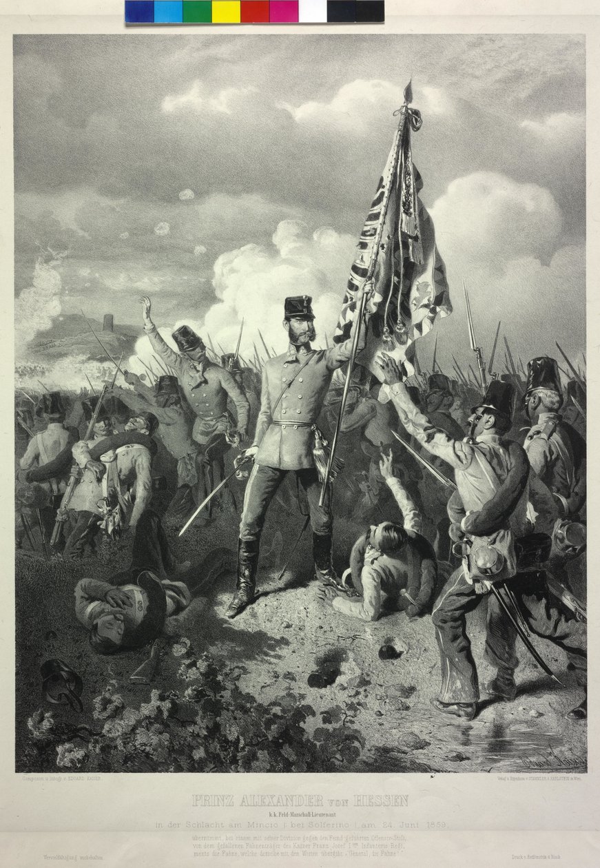 Prins Alexander af Hessen k. k. feltmarskal løjtnant i slaget på Mincio ved Solferino den 24. juni 1859 af Eduard Kaiser