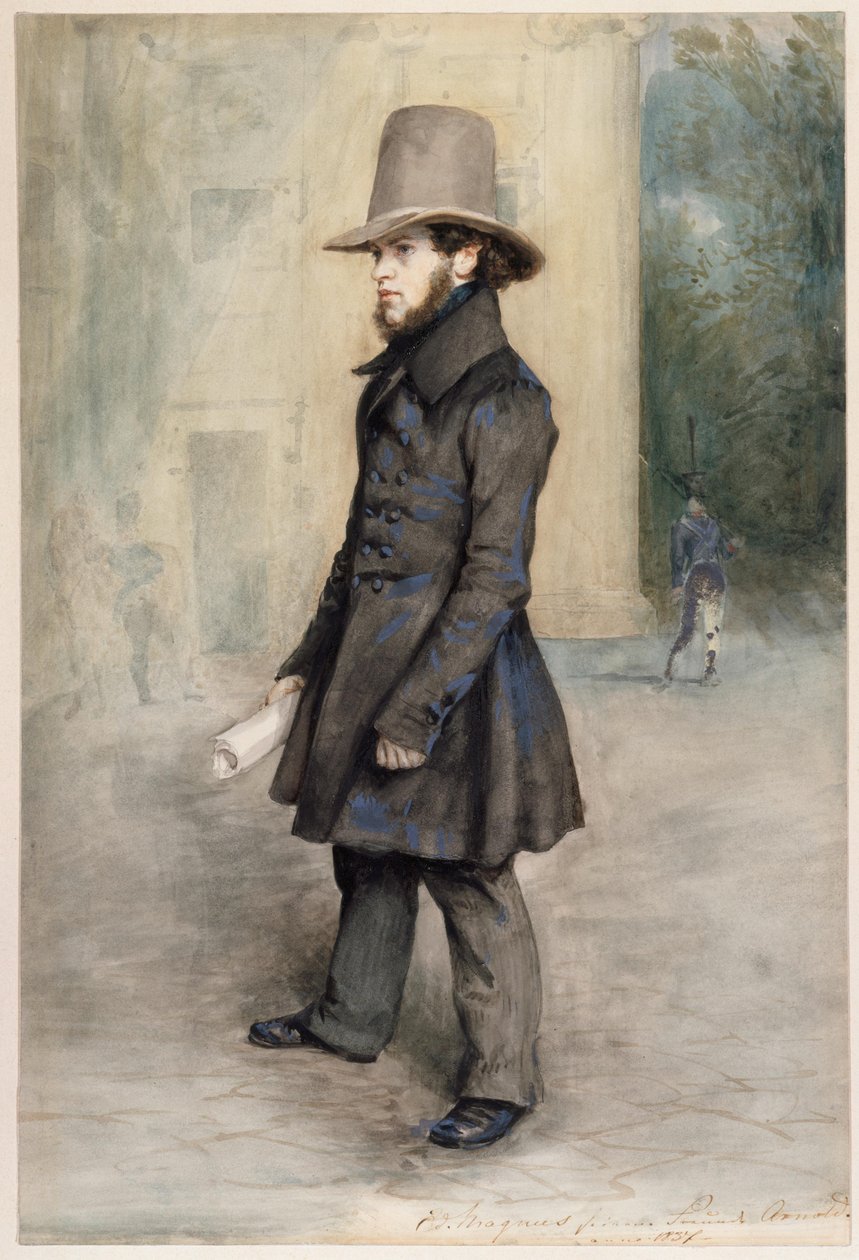 Tysk: Adolph von Menzel med Biedermeier-hat af Eduard Magnus