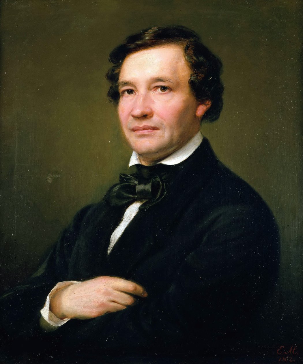 Portræt af pianisten og komponisten Wilhelm Taubert 1811-1891, 1862. af Eduard Magnus