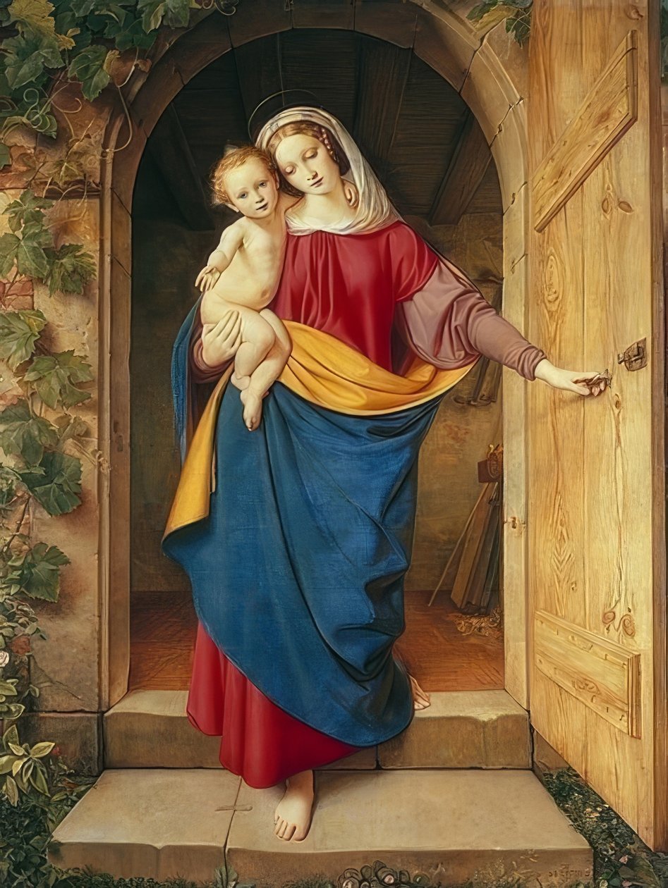 Madonna i værkstedsdøren. 1832 af Eduard Steinbruck