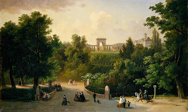 Udsigt fra Karlsaue-haven til Friedrichsplatz af Eduard Stiegel