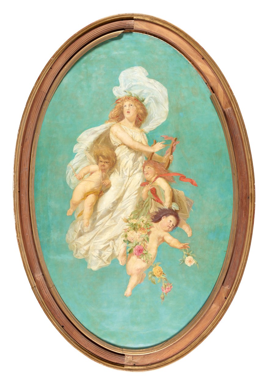 Midterste del af et malet loft (allegori over sang) af Eduard Theodor Ritter von Grützner