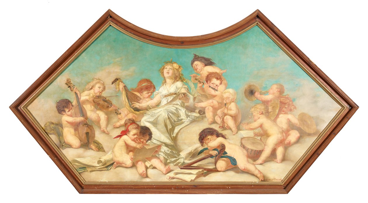 Del af et loftsmaleri (allegori over musik - Sankt Cecilia) af Eduard Theodor Ritter von Grützner