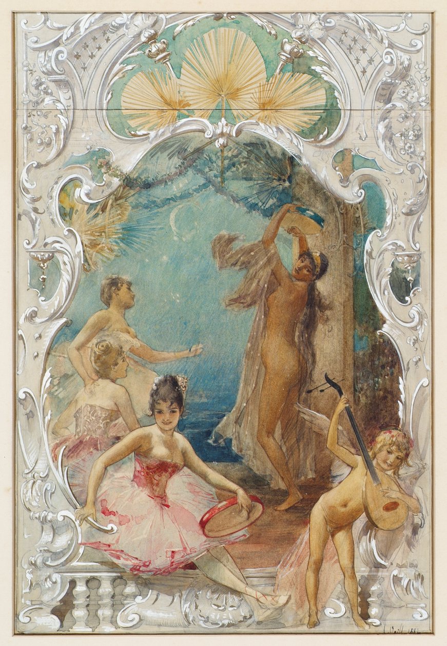 Dans (udkast til et vægmaleri i Varieté Ronacher, Wien) af Eduard Veith
