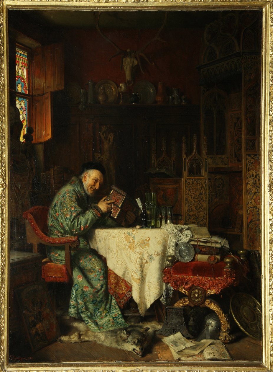 Samleren (pantmand) - Maleri af Eduard von Gruetzner (1846-1925), olie på lærred af Eduard von Grutzner