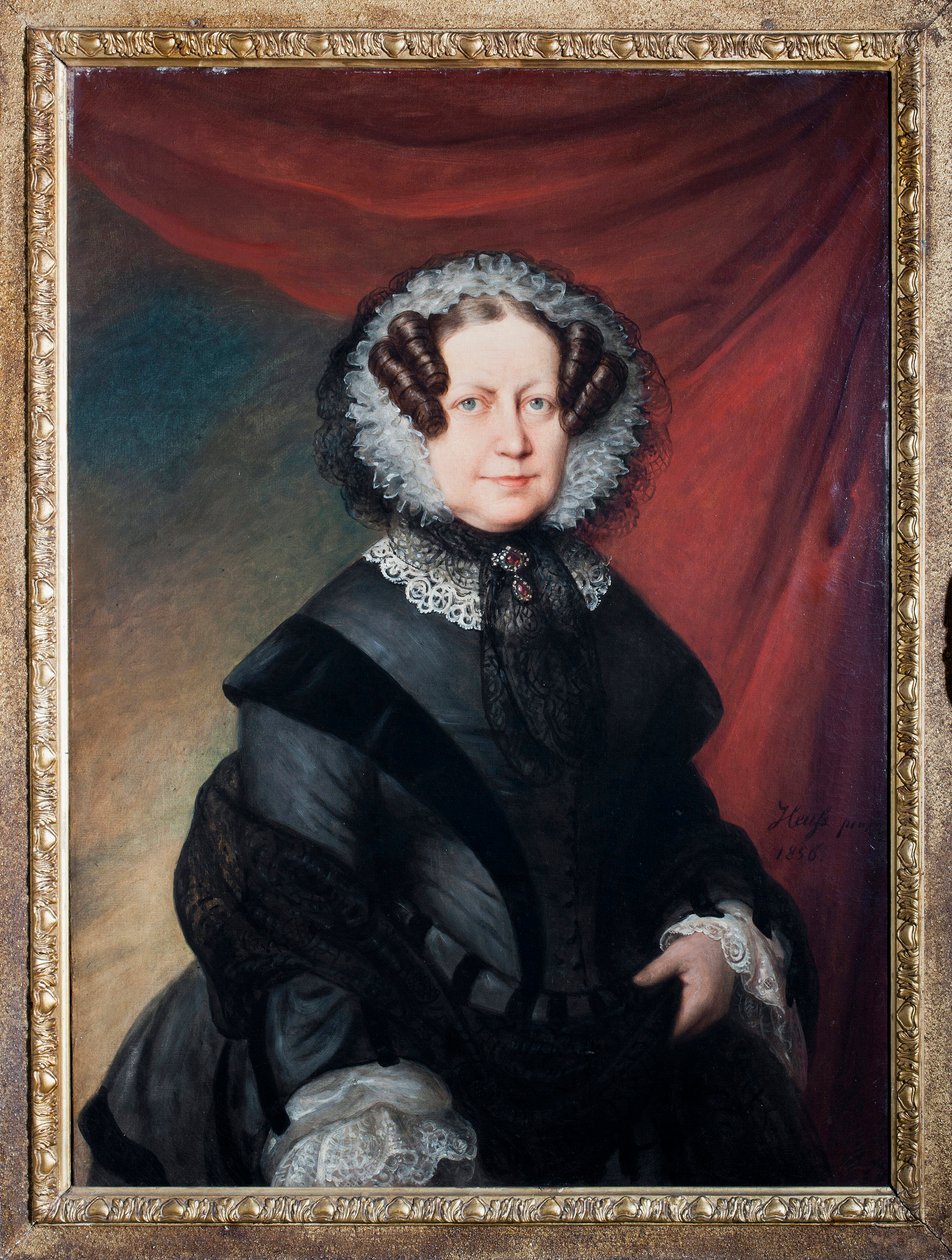 Portræt af Artemisia Negrone Brignole-Sale (Brignole Sale), Hertugindens mor Galliera Maria Brignole Sale de Ferrari Maleri af Eduard von Heuss (1808-1880) Gener, nye gademuseer af Eduard von Heuss