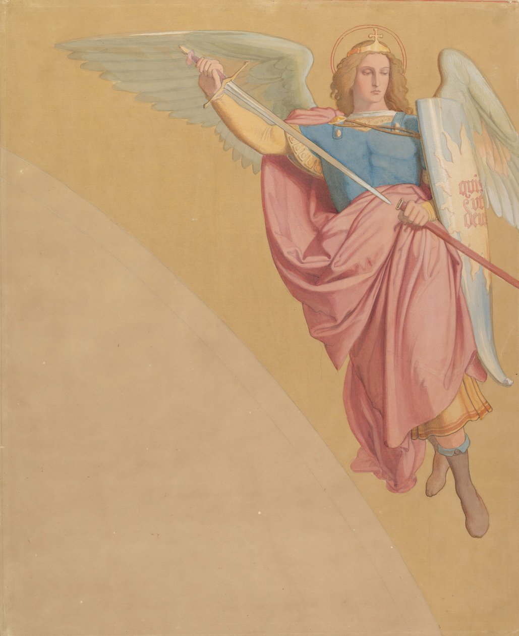 Ærkeengel, der tegner et sværd, 1825-86. af Eduard von Steinle
