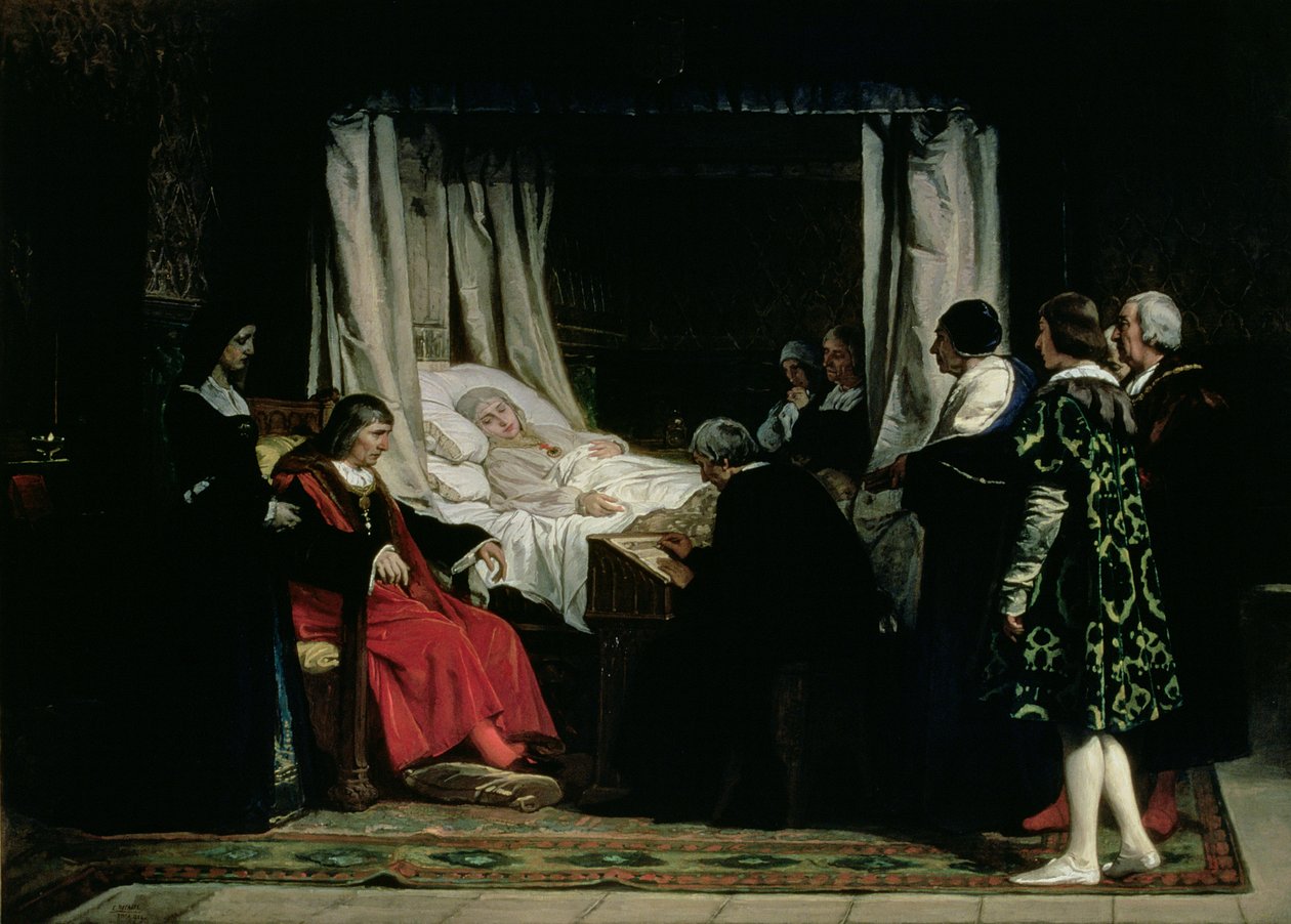 The Testament of Queen Isabella the Catholic (1451-1504) 1864 af Eduardo Rosales