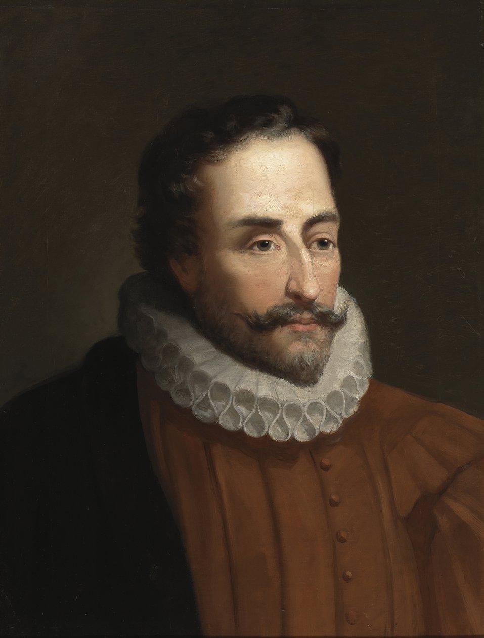 Portræt af Miguel de Cervantes (1547-1616), poete et dramaturge espagnol - Akademisk kunst: Portræt af Miguel de Cervantes Saavedra (1547-1615) af Balaca y Orejas-Canseco, Eduardo (1840-1917 ca. Oil på lærred). , 58x46. Royal Academy of History, M af Eduardo Balaca y Canseco