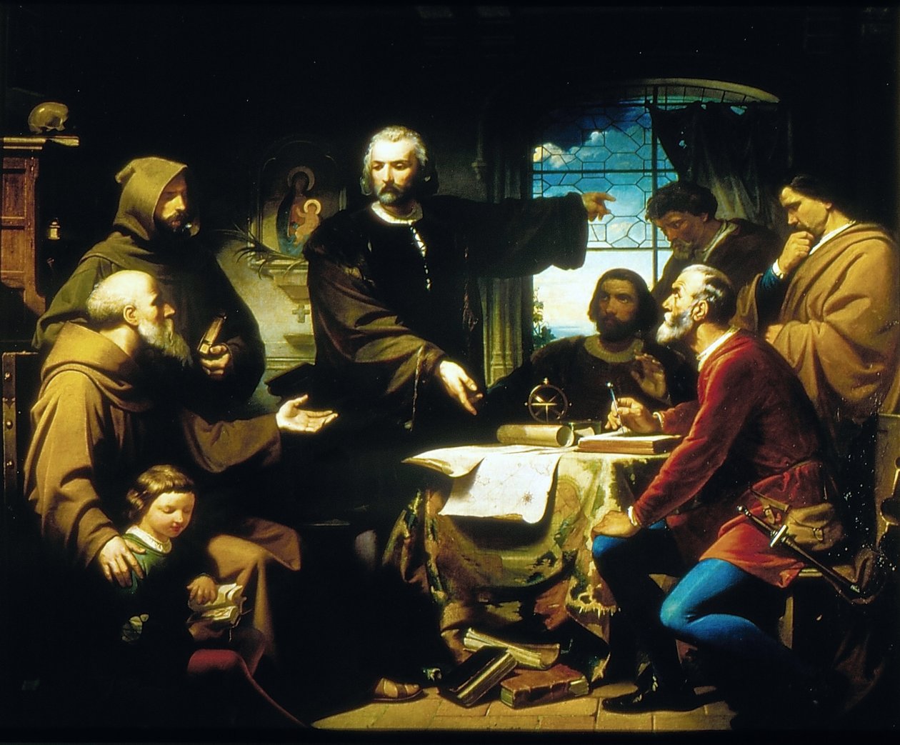 Christopher Columbus i klosteret La Rábida af Eduardo Cano
