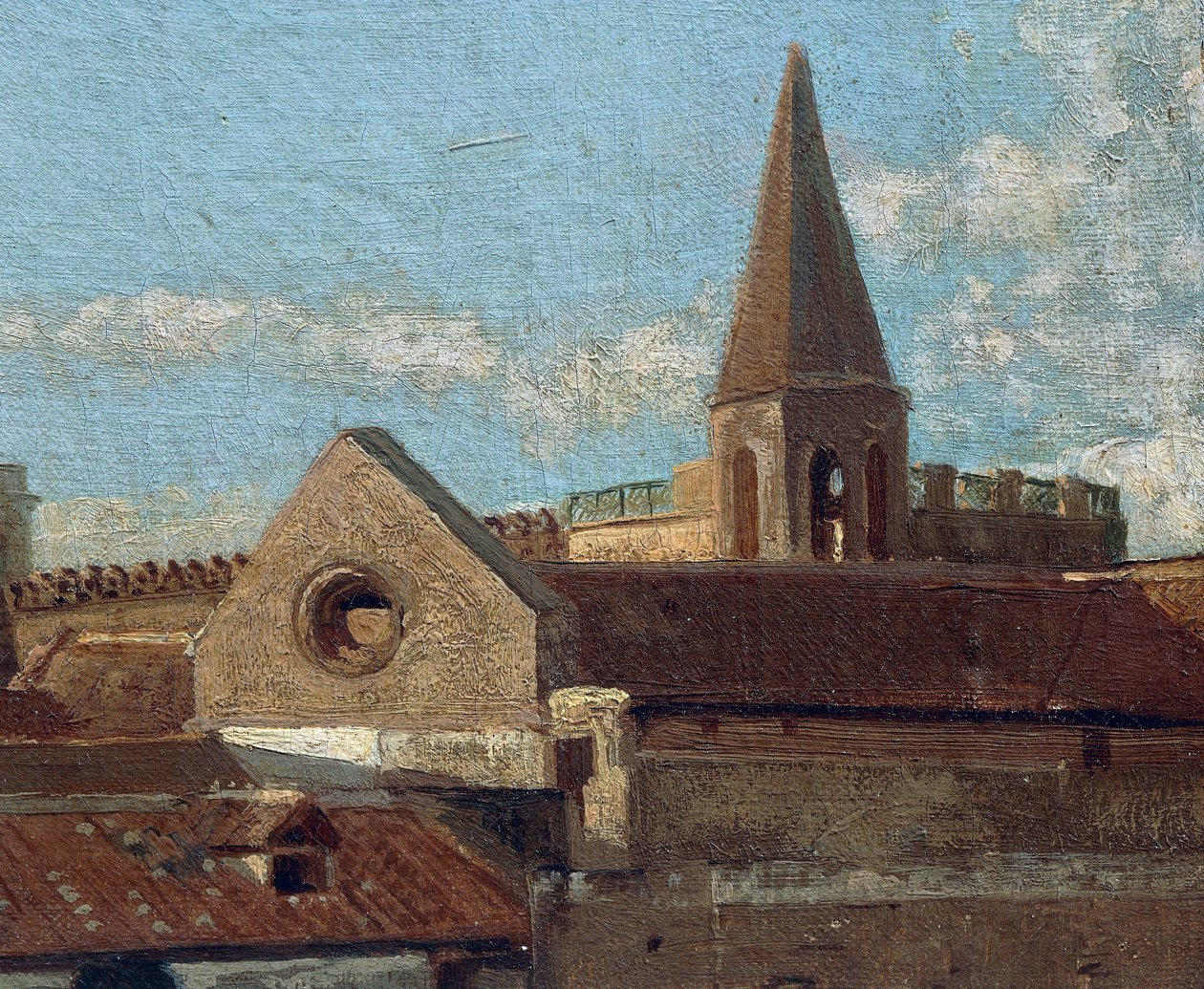 Terrassen, af Edoardo Dalbono (1841-1915), olie på panel, 45x30 cm. Detalje. af Eduardo Dalbono