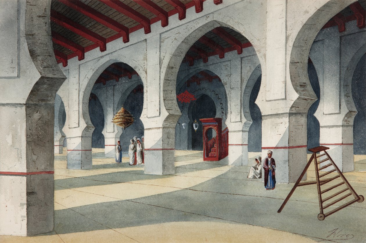 Store moske - Flores Ibanez, Eduardo (aktiv 1870-1889) - Akvarel på papir - 25,5x38 - Museo Carmen Thyssen, Malaga af Eduardo Flores Ibáñez