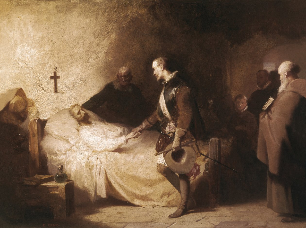 Don Juan af Østrig besøger Miguel de Cervantes af Eduardo Javier Ramon Cano de la Pena