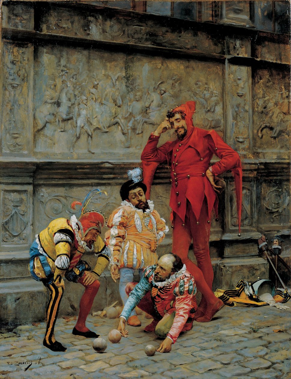 Gøglere, der spiller Cochonet, 1868 af Eduardo Zamacois y Zabala