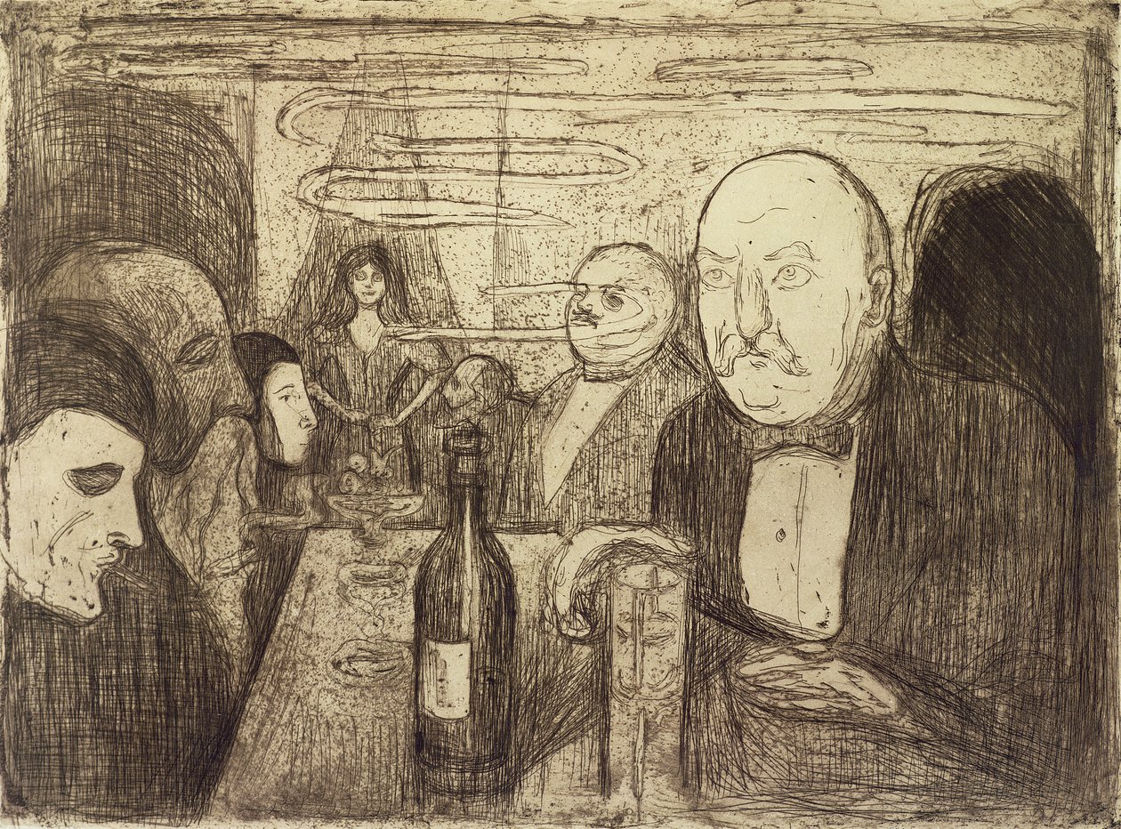 Christiana, Boheme II, 1895 (tørpunkt) af Edvard Munch