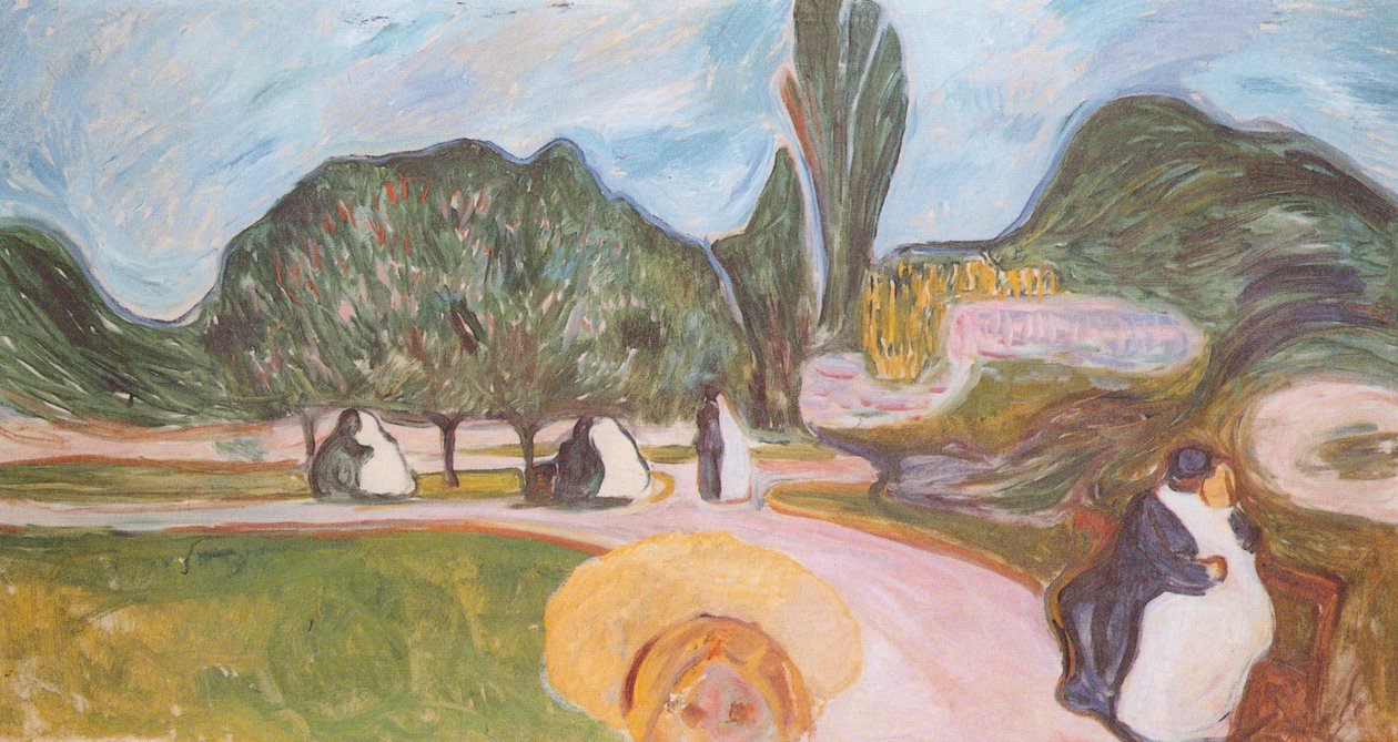 Kærligt par i parken af Edvard Munch