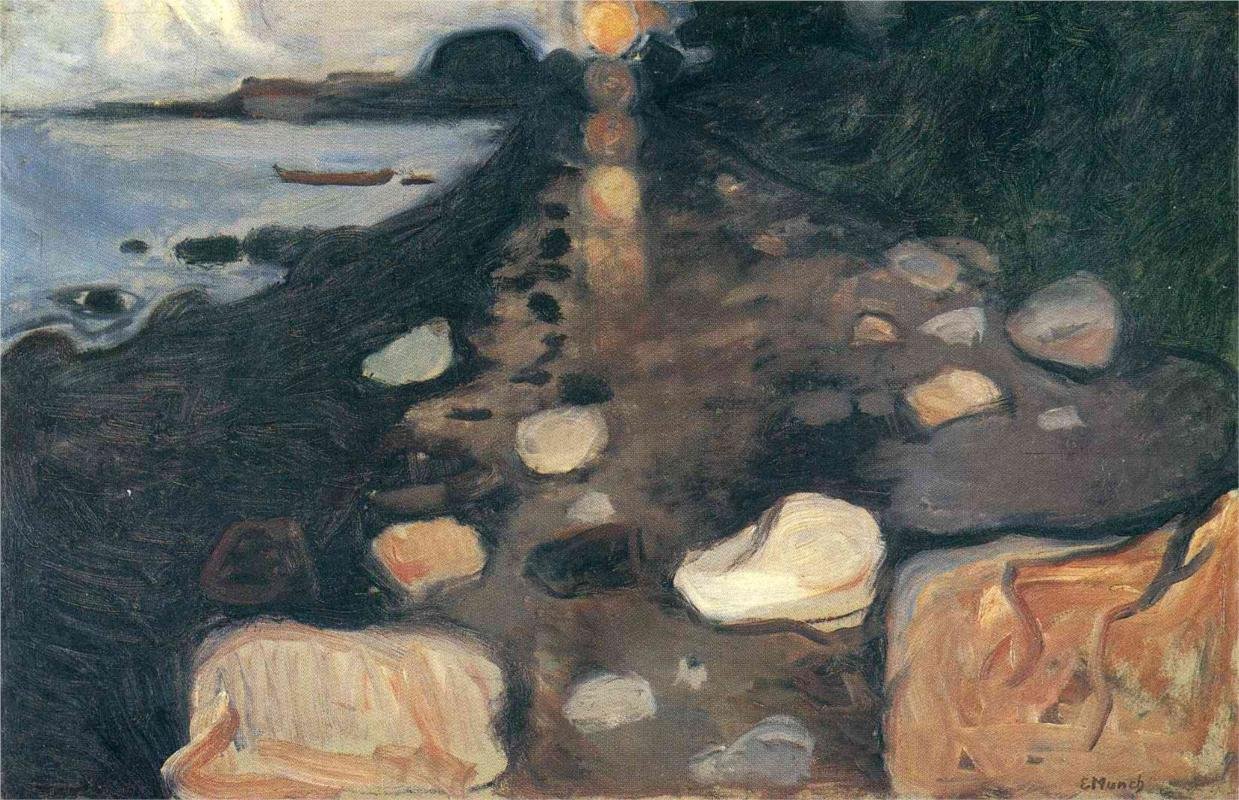 Måneskin på stranden af Edvard Munch