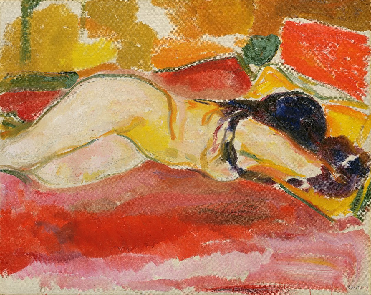 Liggende nøgen kvinde af Edvard Munch