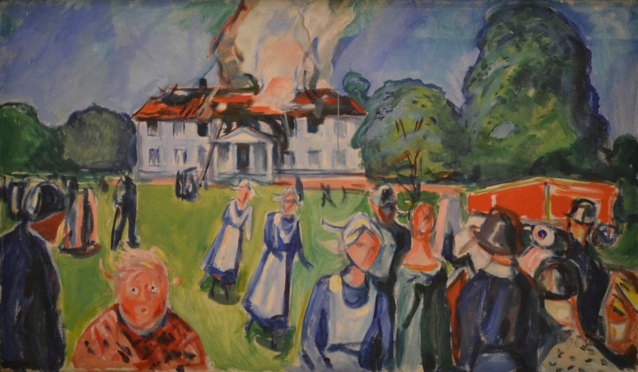 Huset brænder af Edvard Munch