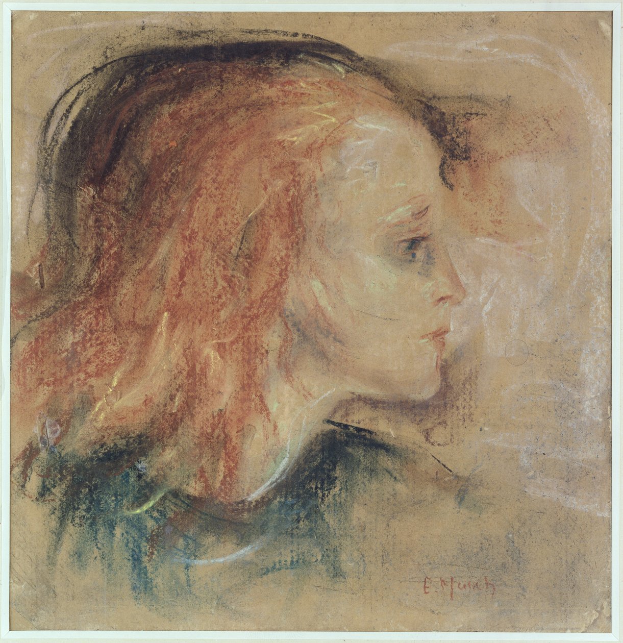 Det syge barn, 1885 (pastel på papir) af Edvard Munch