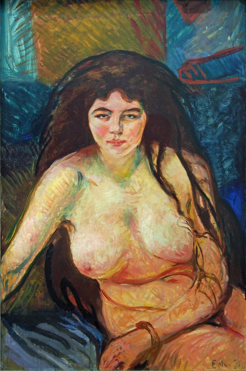 Kvinde semi-nøgen af Edvard Munch